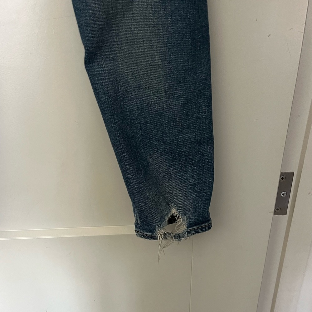 Moussy Vintage Distressed Cropped Medium Blue Jeans 29 - Picture 7 of 10
